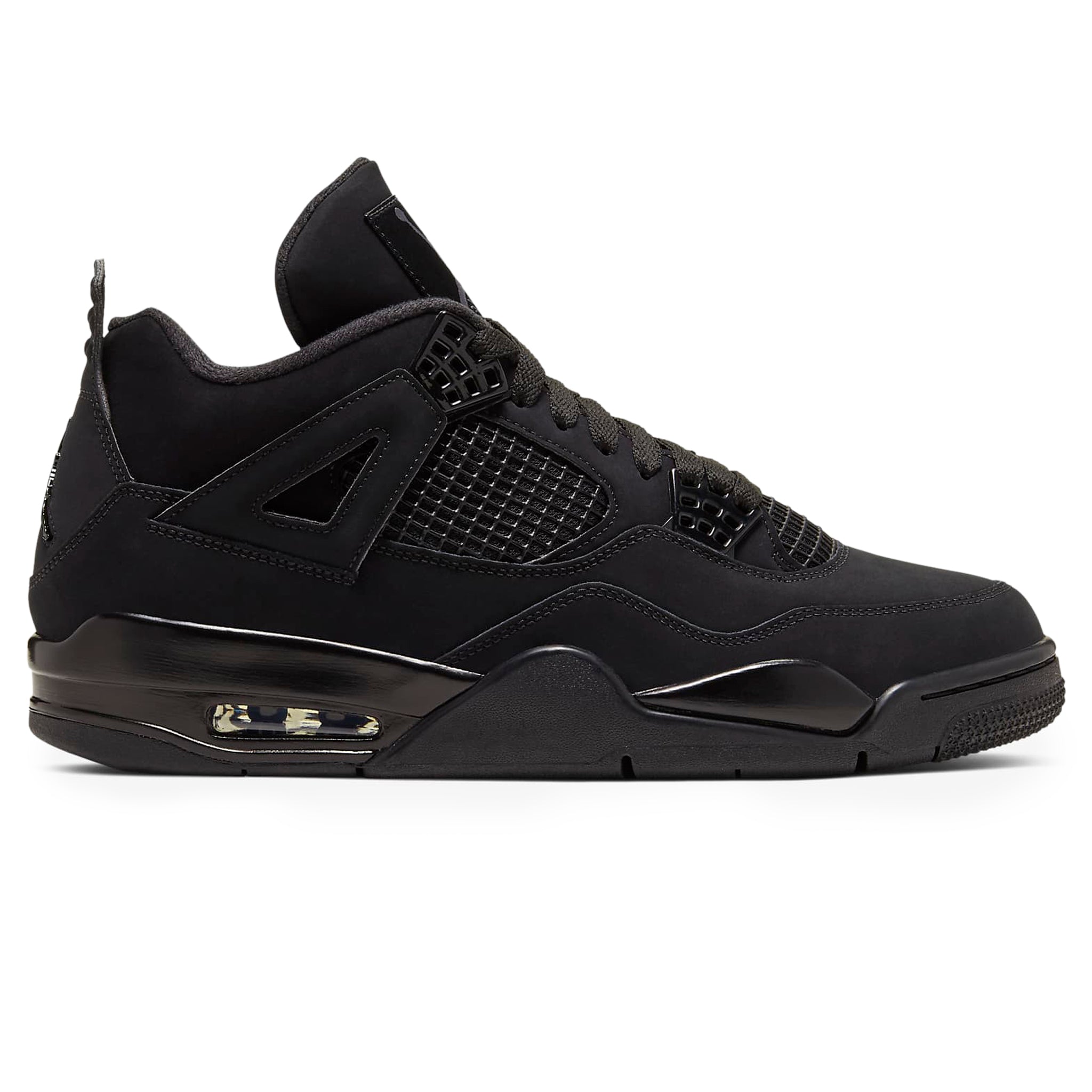 Side view of Air Jordan 4 Retro Black Cat (2025) FV5029-010